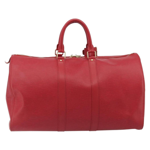 LOUIS VUITTON Epi Keepall 45 Boston Bag Red M42977 LV Auth 189520A