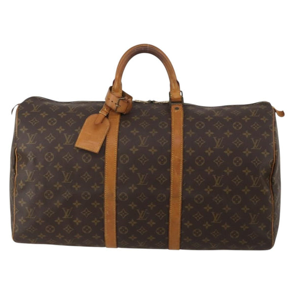 LOUIS VUITTON Monogram Keepall 55 Boston Bag M41424 LV Auth 189523