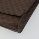 CELINE Macadam Canvas Shoulder Bag PVC Leather Brown Gold Auth 189539A-14