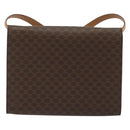 CELINE Macadam Canvas Shoulder Bag PVC Leather Brown Gold Auth 189539A-2