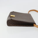 CELINE Macadam Canvas Shoulder Bag PVC Leather Brown Gold Auth 189539A-3