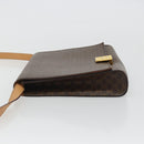 CELINE Macadam Canvas Shoulder Bag PVC Leather Brown Gold Auth 189539A-4