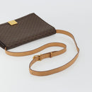 CELINE Macadam Canvas Shoulder Bag PVC Leather Brown Gold Auth 189539A-7