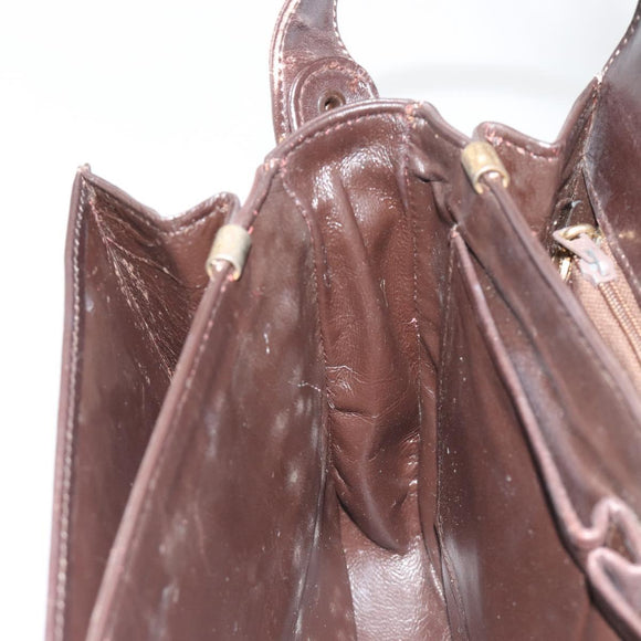 CELINE C Sulky Horse Carriage Schoudertas Canvas Beige Goud Auth 189540A
