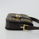 CELINE C Sulky Horse Carriage Schoudertas Canvas Beige Goud Auth 189540A-3