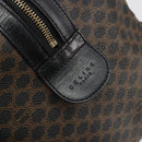 CELINE Macadam Canvas Boston Bag PVC Leather Black Gold Auth 189541A-18