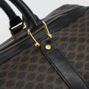 CELINE Macadam Canvas Boston Bag PVC Leather Black Gold Auth 189541A-19