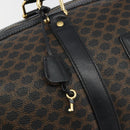 CELINE Macadam Canvas Boston Bag PVC Leather Black Gold Auth 189541A-9