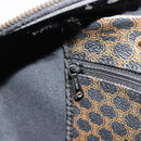 CELINE Macadam Canvas Boston Bag PVC Leather Black Gold Auth 189541A-24