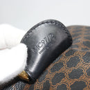 CELINE Macadam Canvas Boston Bag PVC Leather Black Gold Auth 189541A-12
