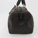 CELINE Macadam Canvas Boston Bag PVC Leather Black Gold Auth 189541A-4