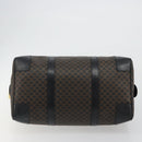 CELINE Macadam Canvas Boston Bag PVC Leather Black Gold Auth 189541A-5