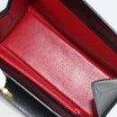 CELINE Circle Shoulder Bag Leather White Gold Auth 189542A-12