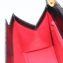 CELINE Circle Shoulder Bag Leather White Gold Auth 189542A-20