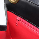 CELINE Circle Shoulder Bag Leather White Gold Auth 189542A-21