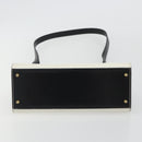 CELINE Circle Shoulder Bag Leather White Gold Auth 189542A-5