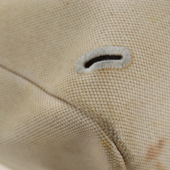 HERMES Herbag A Dos Backpack Canvas 2way Beige Silver Auth 189543