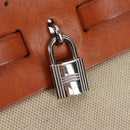 HERMES Herbag A Dos Backpack Canvas 2way Beige Silver Auth 189543-20
