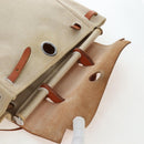 HERMES Herbag A Dos Backpack Canvas 2way Beige Silver Auth 189543-9