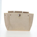 HERMES Herbag A Dos Backpack Canvas 2way Beige Silver Auth 189543-27