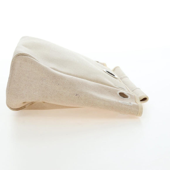 HERMES Herbag A Dos Backpack Canvas 2way Beige Silver Auth 189543