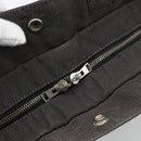 HERMES Her Line MM Hand Bag Canvas Gray Silver Auth 189544-10