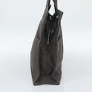 HERMES Her Line MM Hand Bag Canvas Gray Silver Auth 189544-4