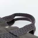 HERMES Her Line MM Hand Bag Canvas Gray Silver Auth 189544-8