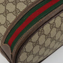 GUCCI GG Supreme Web Sherry Line Bag PVC Beige Gold 001 58 6354 Auth 189545A-11