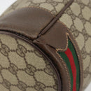 GUCCI GG Supreme Web Sherry Line Bag PVC Beige Gold 001 58 6354 Auth 189545A-13