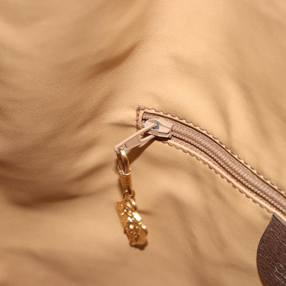 GUCCI GG Supreme Web Sherry Line Bag PVC Beige Gold 001 58 6354 Auth 189545A