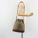 GUCCI GG Supreme Web Sherry Line Bag PVC Beige Gold 001 58 6354 Auth 189545A-24