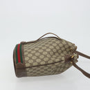 GUCCI GG Supreme Web Sherry Line Bag PVC Beige Gold 001 58 6354 Auth 189545A-4
