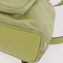 GUCCI Bamboo Backpack Suede Green Gold 003 8030 Auth 189546A-16