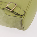 GUCCI Bamboo Backpack Suede Green Gold 003 8030 Auth 189546A-17
