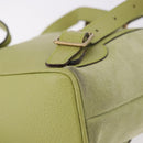 GUCCI Bamboo Backpack Suede Green Gold 003 8030 Auth 189546A-10