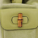 GUCCI Bamboo Backpack Suede Green Gold 003 8030 Auth 189546A-18