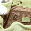 GUCCI Bamboo Backpack Suede Green Gold 003 8030 Auth 189546A-24
