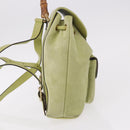 GUCCI Bamboo Backpack Suede Green Gold 003 8030 Auth 189546A-4
