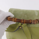 GUCCI Bamboo Backpack Suede Green Gold 003 8030 Auth 189546A-7