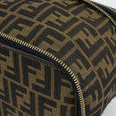 FENDI Zucca Canvas Vanity Hand Bag Black Brown Auth 189549-8