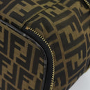 FENDI Zucca Canvas Vanity Hand Bag Black Brown Auth 189549-16