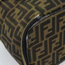 FENDI Zucca Canvas Vanity Hand Bag Black Brown Auth 189549-17