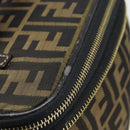 FENDI Zucca Canvas Vanity Hand Bag Black Brown Auth 189549-9