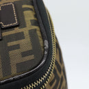 FENDI Zucca Canvas Vanity Hand Bag Black Brown Auth 189549-10