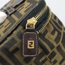 FENDI Zucca Canvas Vanity Hand Bag Black Brown Auth 189549-18
