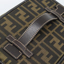 FENDI Zucca Canvas Vanity Hand Bag Black Brown Auth 189549-7