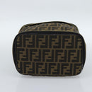 FENDI Zucca Canvas Vanity Hand Bag Black Brown Auth 189549-5