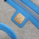 MCM Hand Bag Leather 2way Blue Gold Auth 189551A-17
