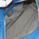 MCM Hand Bag Leather 2way Blue Gold Auth 189551A-18